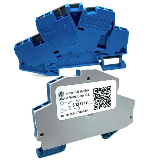 [IS.ACANTO10-0.5k] DIN Rail 500Ohms 0-20mA to 0-10Vdc